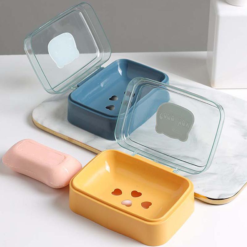Bathroom Soap Dish With Lid Home Plastic Soap Box Keeps Soap Dry Soap Dish Travel Portable Soap Tray Soap Storage Container