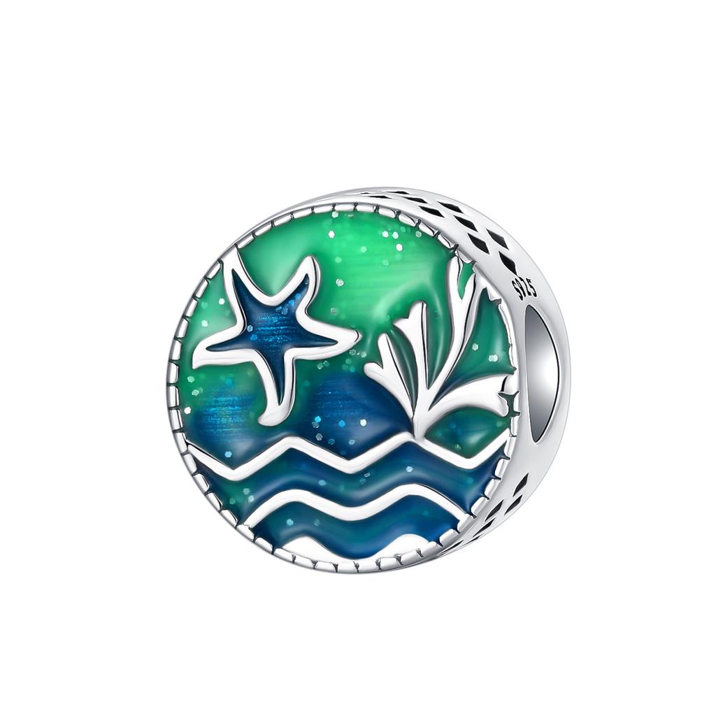 Copper SeaThemed Zirconia Starfish Sea Waves Bead Charms Charm Compatible With Authentic Charm Bracelets Women Do It Yourself Jewellery Gift
