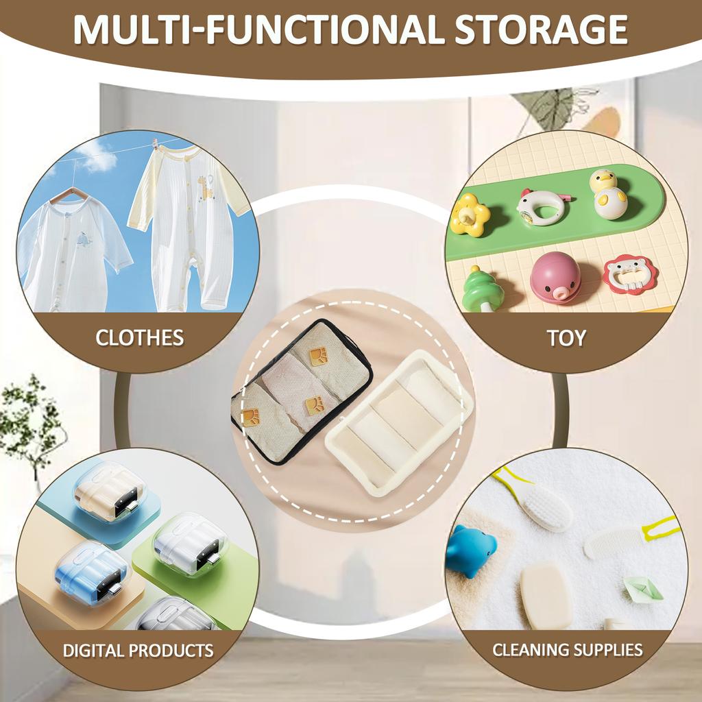 2Pcs Baby Clothes Storage Bag Polyester Baby Diaper Bag Portable Mesh Breathable Organizer Bag for Toiletries Outdoor Essentials