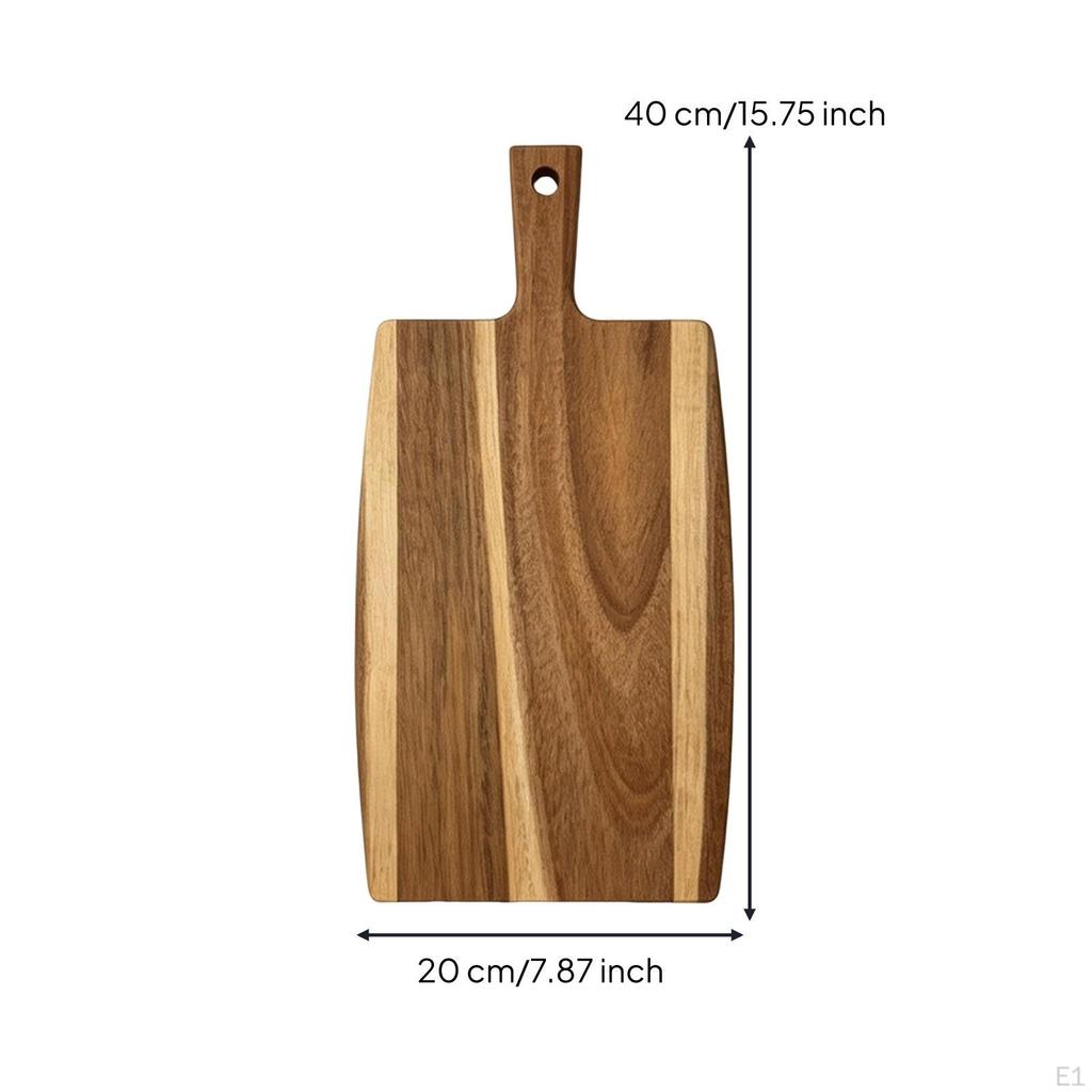 Acacia Wood plate Wooden Slicing Board with Hanging Hole Handled for