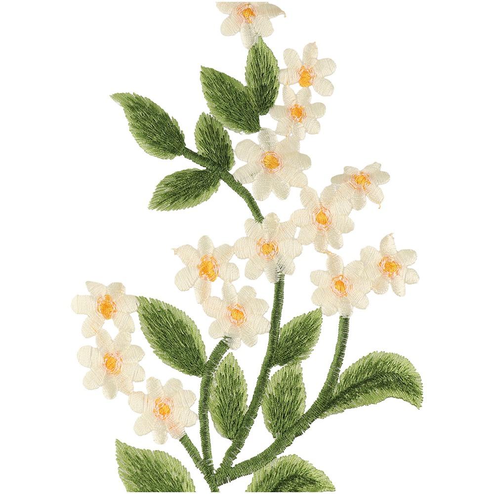 2pcs Green Leaf Daisy Flower Embroidered Patches Elegant Clothes Patches Clothing Applique  Sewing