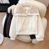 Chic Faux Lamb Wool Parkas for Women Turn Down Collar Warm Parkas Woman Winter Zipper Up Thickened Leather Jacket Mujer