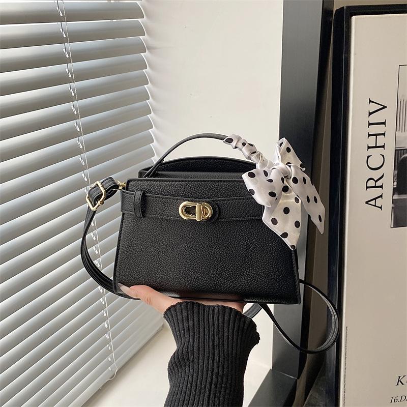 Fashionable Silk Scarf, Stylish and Versatile, Simple Texture, Single Shoulder Cross-body Handbag and Clutch Bag
