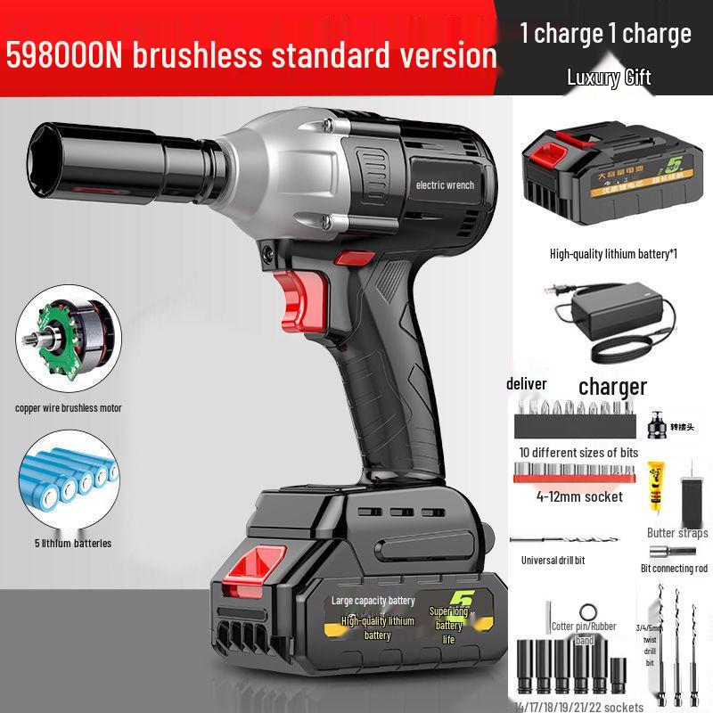 Drehmomentstarker bürstenloser Akku-Schlagschrauber mit Lithium-Akku für Holzbearbeitung und Autoreparatur