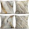 Set 4 Huse Pernă Decorativă Mandala Alb Crem Auriu Huse Elegante Luxe pentru Canapea Living Dormitor Decor Acasă