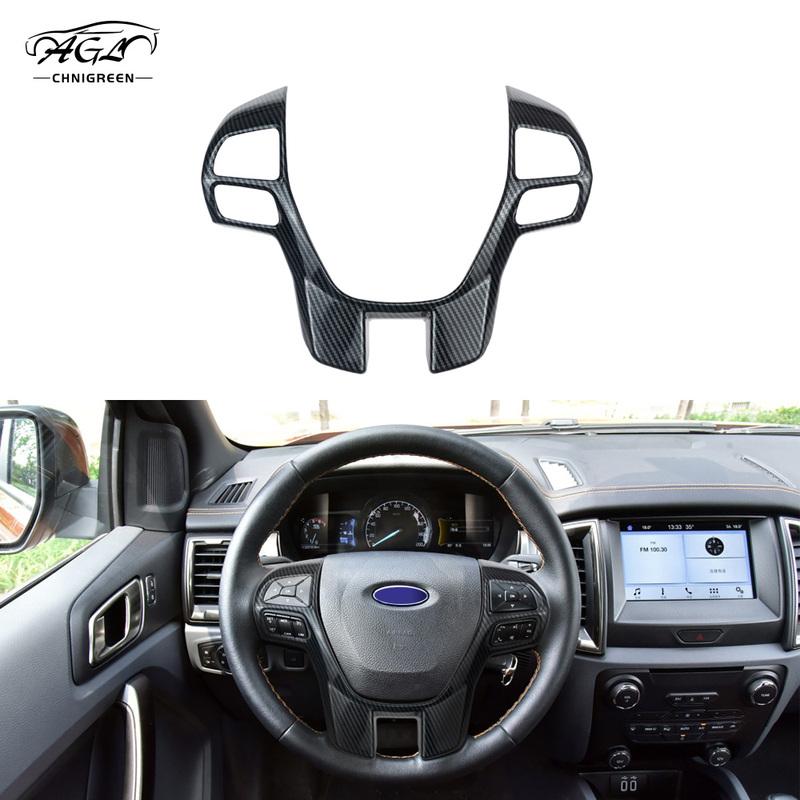 Steering Wheel Frame Cover Kit for Ford Ranger Everest Endeavour 2015- ABS Carbon Fiber Color Decorator