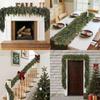 1pc Christmas Garland Realistic Green Pine Wreath Faux Garland for Fireplace Tree Mantel Outdoor Porch Indoor Stair Table Door