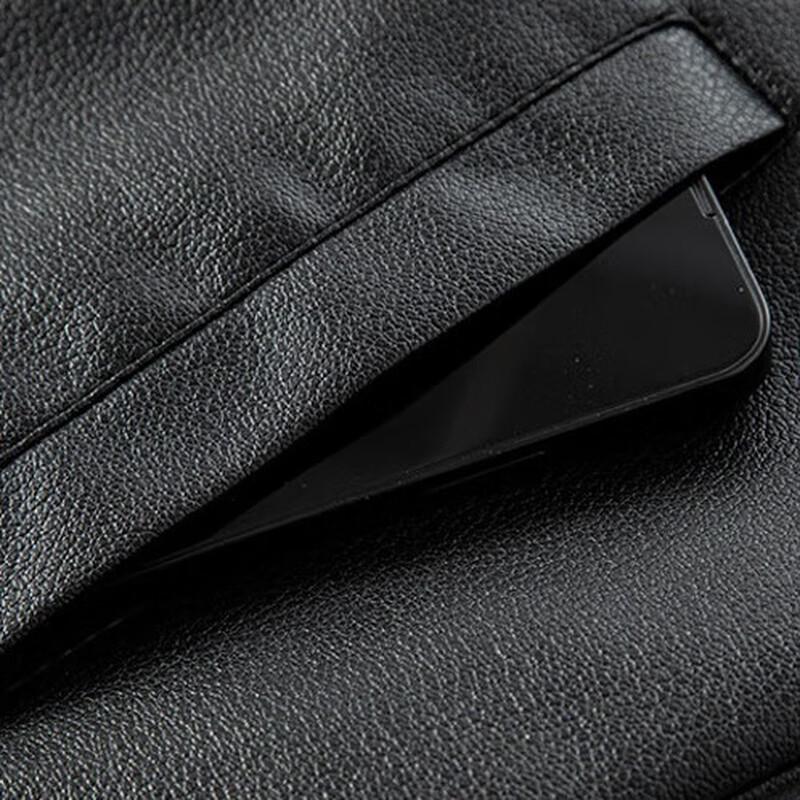 ROMON Men's Waterproof Faux Leather Casual Jacket