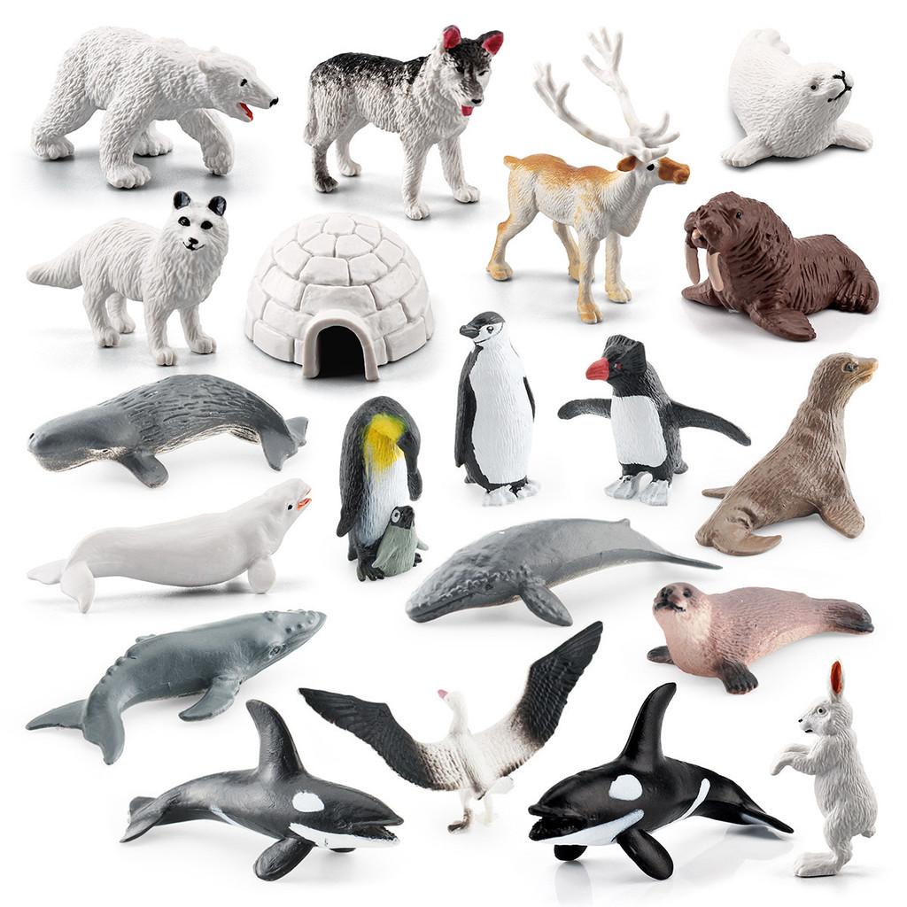 Animal Arctic Polar Bear Penguin Reindeer Whale Miniatures Pvc Model For Kids