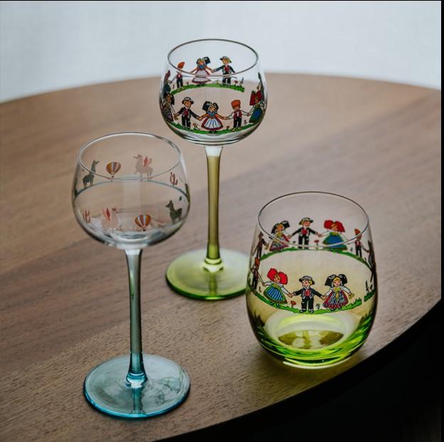 Alsace Style Little People Goblet 150ML Wine Glasses Home Decor Wine Glass Suitable For Birthday Christmas And Wedding Gifts
