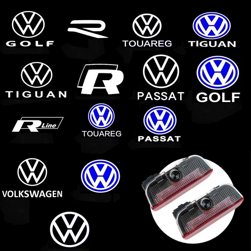 2Pc Car LED Decorative Door Light Welcome Projector Lamp Auto Accessories For Volkswagen VW Golf R GTI TSI TDI R32 Polo Scirocco