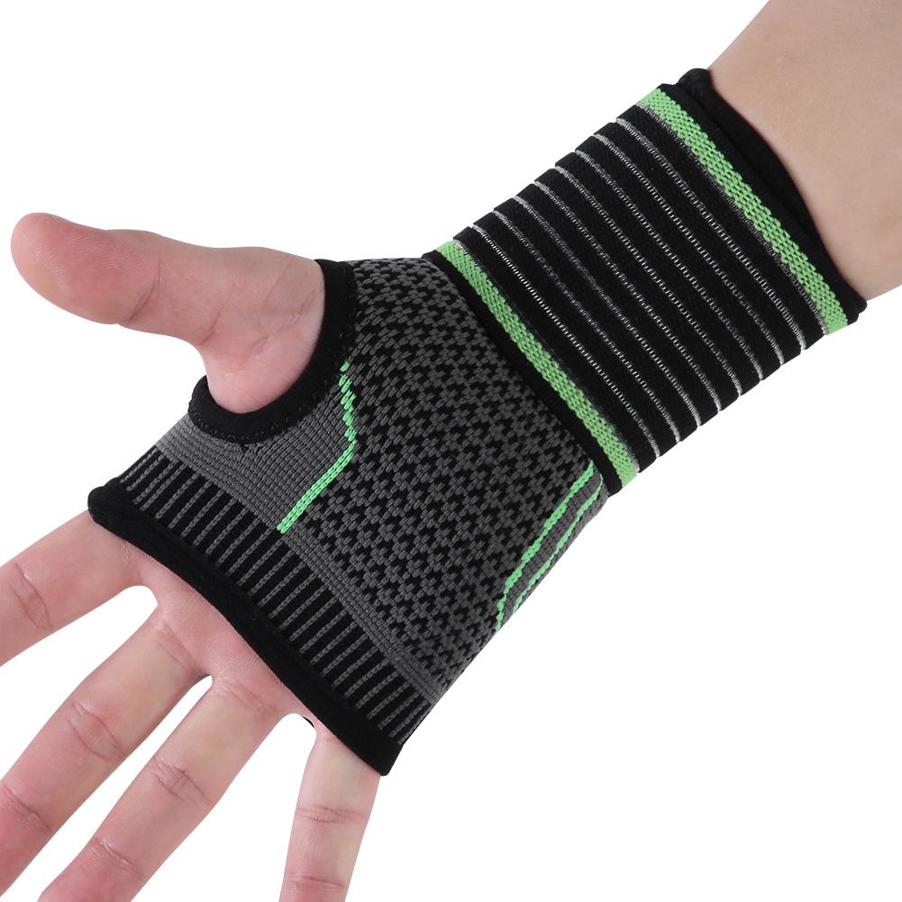 Sport Protection Wristband Bracer Hand Wrist Guard with Pressure Belt(M)