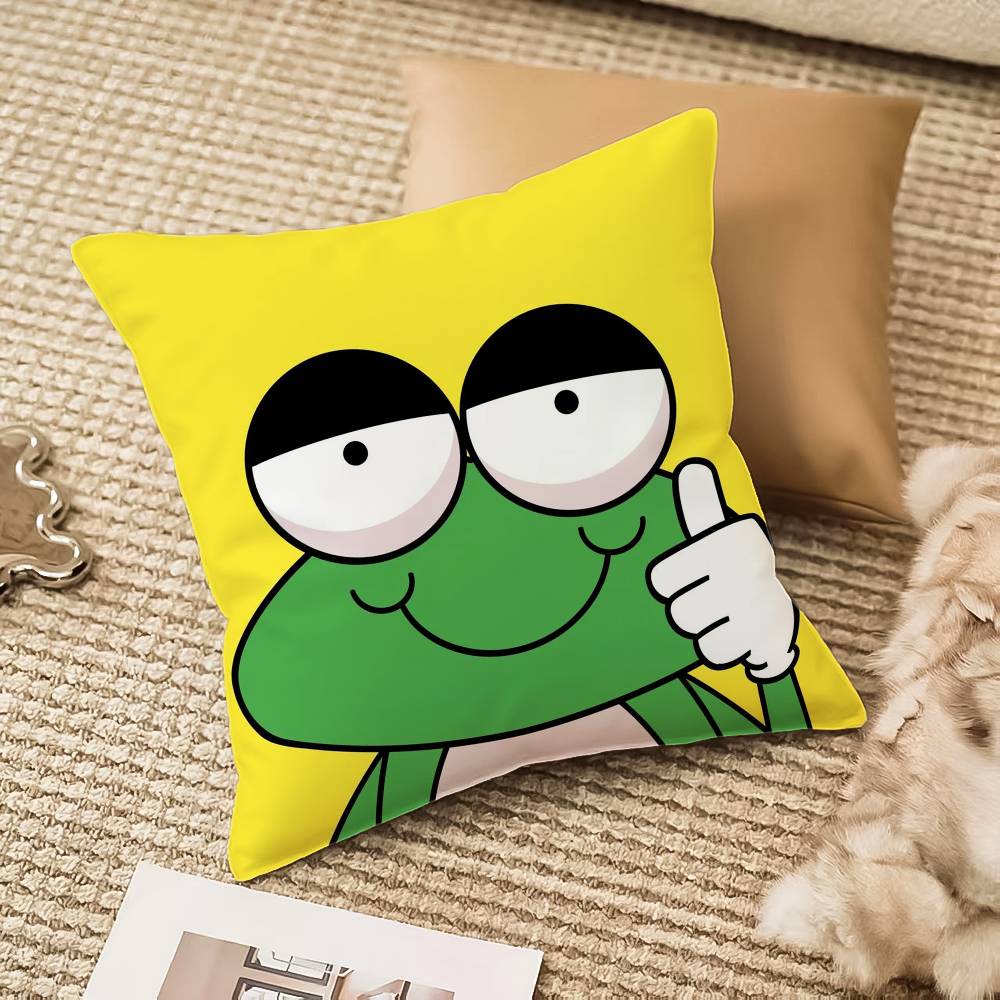 F-Frog Pillow Case Sofa And Living Room Decorative Cushion Covers Dust-proof And Mite-proof Invisible Zipper