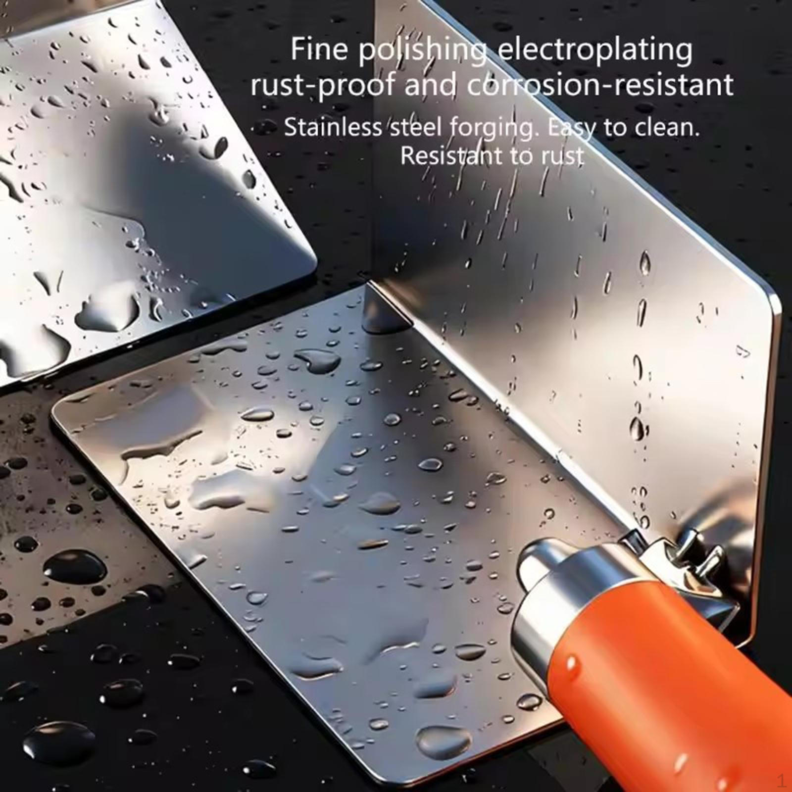 

Angle Trowel Tool, Lightweight Stainless Steel with Ergonomic Handle, Convenient Hook, External Corner Tool