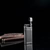 Black Vertical Stripe Windproof Lighter with Metal Pipe and Oblique Flame Design