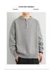 Men's American Retro Henley Collar Sweater: Autumn/Winter Clean Fit, High-End Feel, Solid Color Base Layer Knitwear