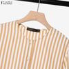 ZANZEA Women Long Sleeve Stripe Blouse and Long Skirts Casual Two Piece Sets