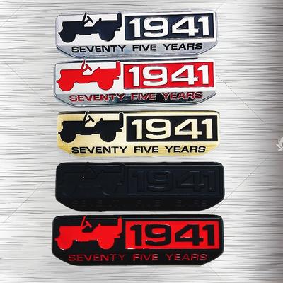 2 ks 1941 Kovová samolepka na auto Použitelné pro SUV Wrangler Grand Cherokee Commander Compass 3D Kovová dekorační samolepka