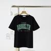 Brooklyn Newyork 1989 Green Letter Tee Shirts Family Cotton Clothes Summer Kids Clothes Parenting Hip Hop Loose Tops