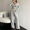 Women's Sexy Slim Fit Two-Piece Set Long Sleeve with Pants