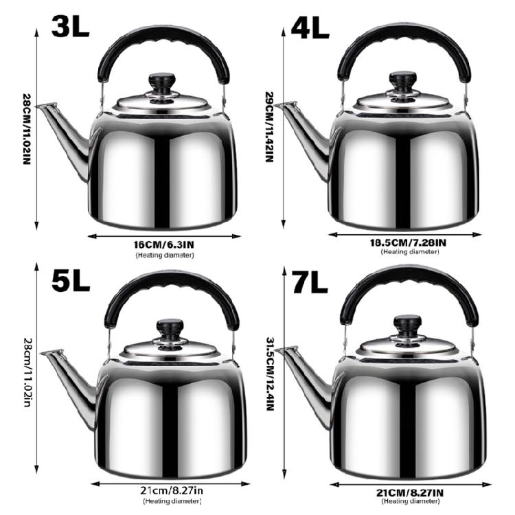 Convenient Stovetop Whistling Teas Kettle with Heat Resistant Handle Metal Teapot Water Boiler for Office and Dorm Use