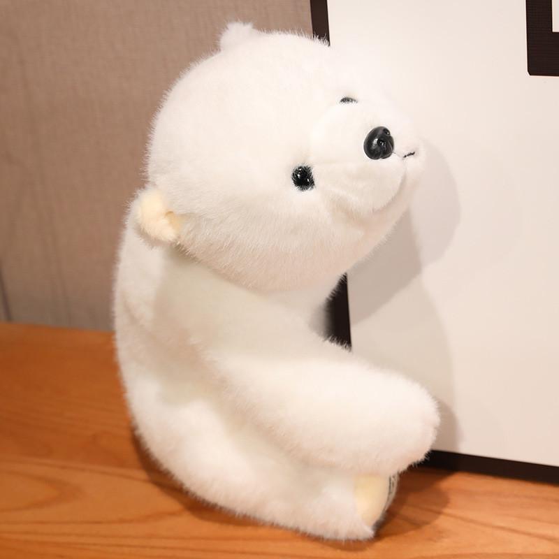 Arctic Bear Plush Toy With Short Velvet Fur For Kids And Collectors