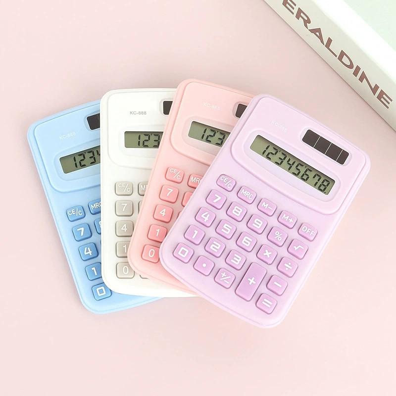 Mini Calculator Slim Solar Power Studentstest Stationery Office Easy Gift Carry