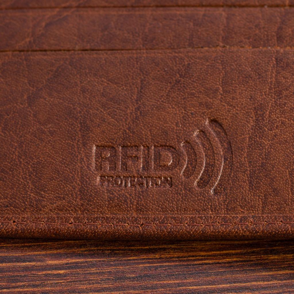 Men's Horizontal Classic Brown Leather Wallet Rfid Beltimore D39
