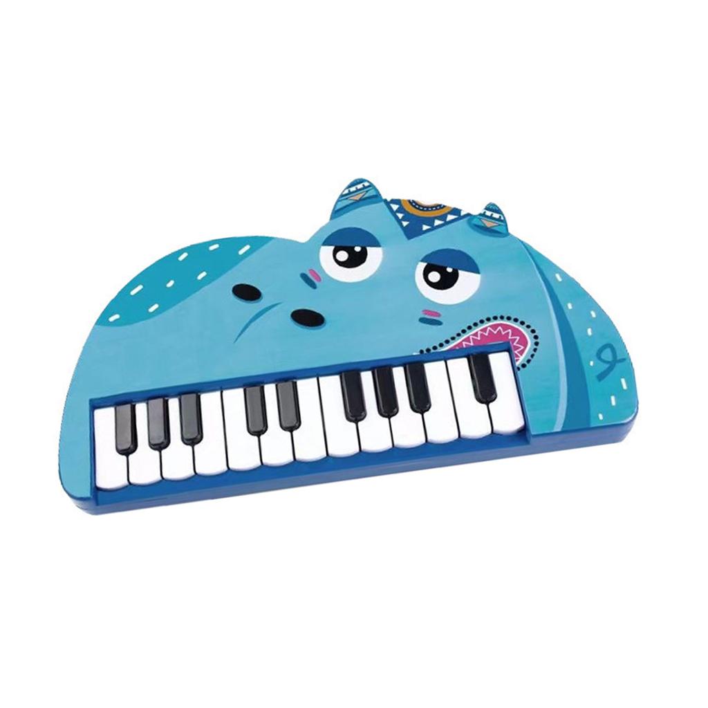 Piano Keyboard for Kids Cartoon 22 Keys Early Educational Animal Toddler Electronic Piano Toys Hippo Style