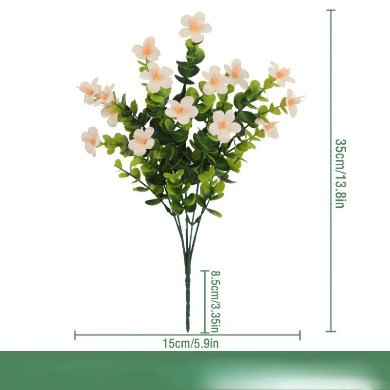 3pcs Simulation Flower Plastic Eucalyptus Leaf Bouquet Restaurant Decoration Artificial Eucalyptus Green Plant Silk Fake Flowers