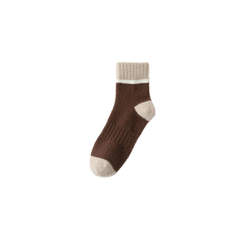 Men's Thick and Warm Short Socks for Autumn and Winter, Simple and Versatile Men's Mid-calf Socks in Multiple Colors