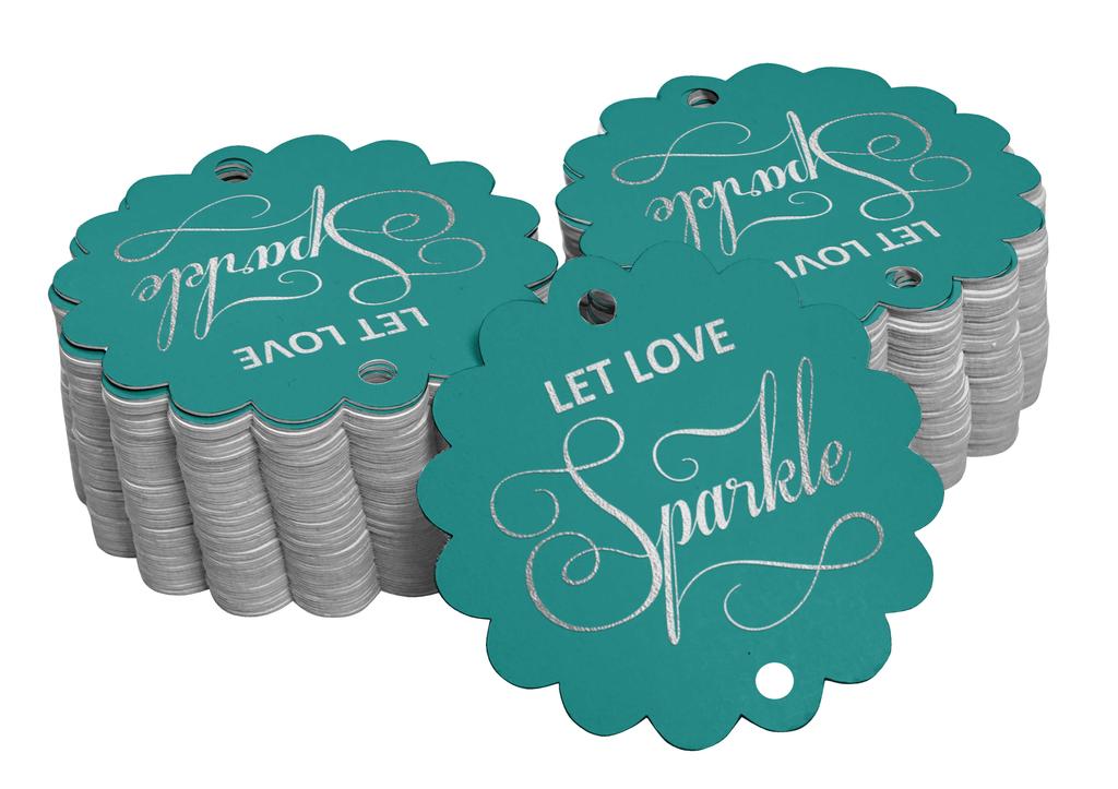 Inkdotpot 100 Pack Let Love Sparkle Wedding Favor Paper Tags Craft Real Gold Foil Hang