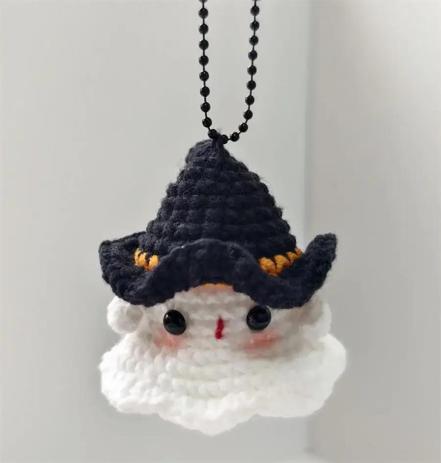Crochet Ornament Finished Positive Figures Crochet Animals Ghost Desk Accessory Home Office Decor Christmas New Year Party Gift