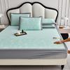 Summer Ice Silk Small Jacquard Mattress Three-piece Set Cool Ice Silk Mat Mattress Fully Enclosed Protective Cover Air Conditioner Mat Bedspread