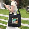 Versatile Cartoon Canvas Bag: Cute Waterproof Tote, Shoulder, and Crossbody Bag for Shopping and Going Out. Eco-Friendly.