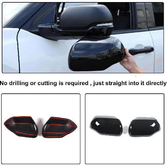 Car Door Rear View Mirror Cap Trim Cover Compatible With Toyota Tundra/Sequoia -2025 Outside Side Rearview Mirror Protector Decoration ABS