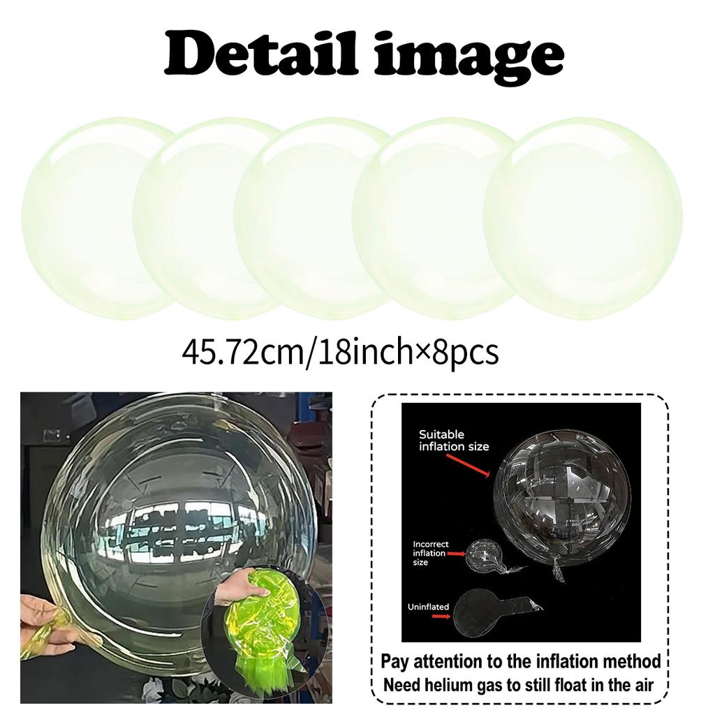 8pcs Crystal Popo Ball Transparent Color Popo Ball Used for Proposal, Wedding, Birthday, Photography Props, Shower Decoration