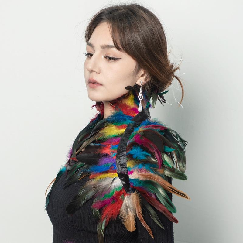 Ethnic Style Feather Shawl Vest Dickey - Adult Halloween & Christmas Accessory