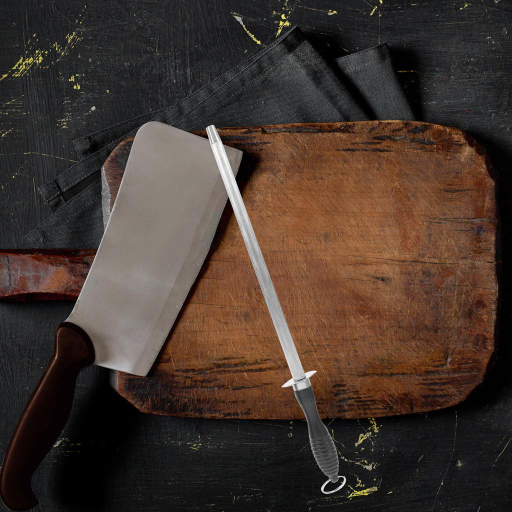 Stainless Steel Sharpening Rod Ergonomic Knife Sharpener Honing Steel Home Kitchen Chef Cooks Sharpening Rod