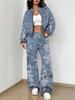 Retro Flower Explosion Autumn and Winter New European and American Women's Clothing Small Daisy Printing Suit Women