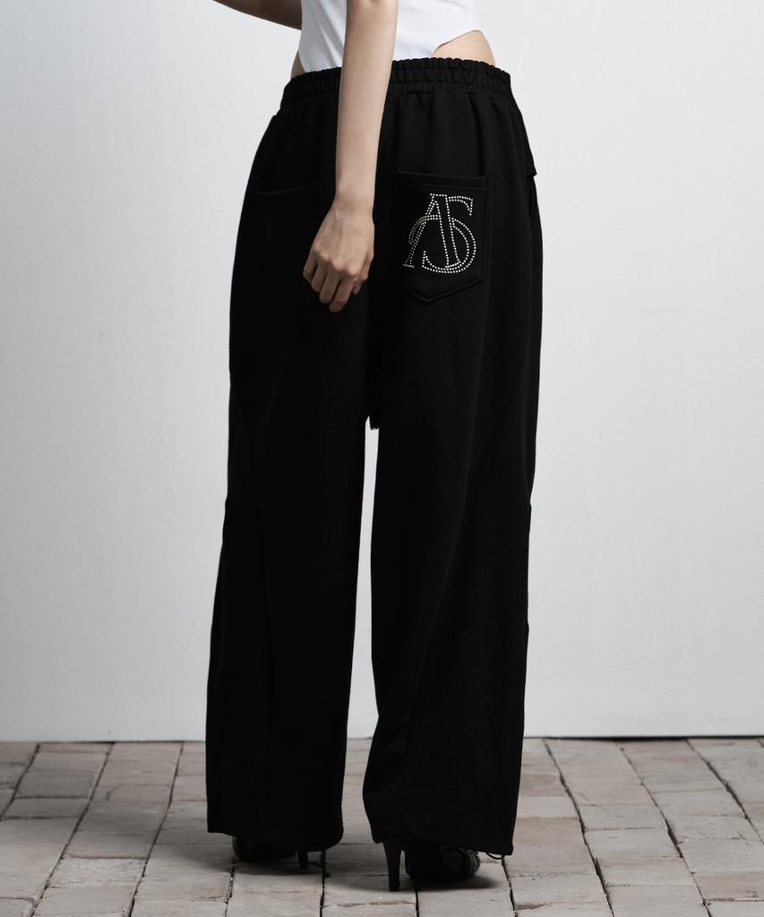 Aejeuyua Tie Belt Sweatpants Black