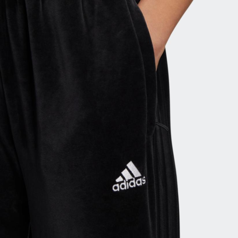 Adidas Velour Logo Track Pants Women Bottoms Black HG1847