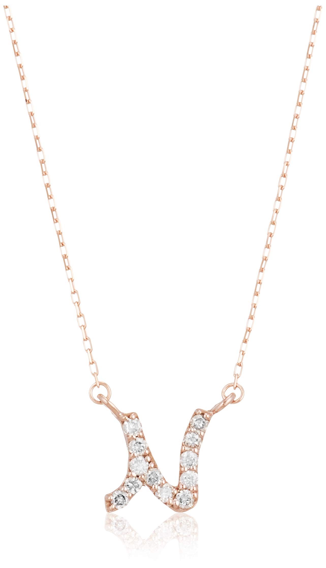 

10K Pink Gold Diamond Initial Necklace [D Collection] 0.1ct D10K-PG