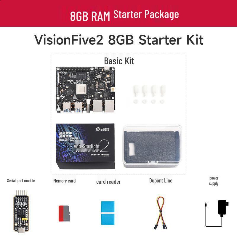 SaiFang VisionFive2 RISC-V con GPU 3D Integrata che Esegue Linux - Disponibili Kit Multipli