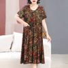 The New High-end Summer Good Cotton and Silk Dress Is Fattened and Enlarged, and Women's Clothing Is Suitable for Fat People's Skirts Dresses.
