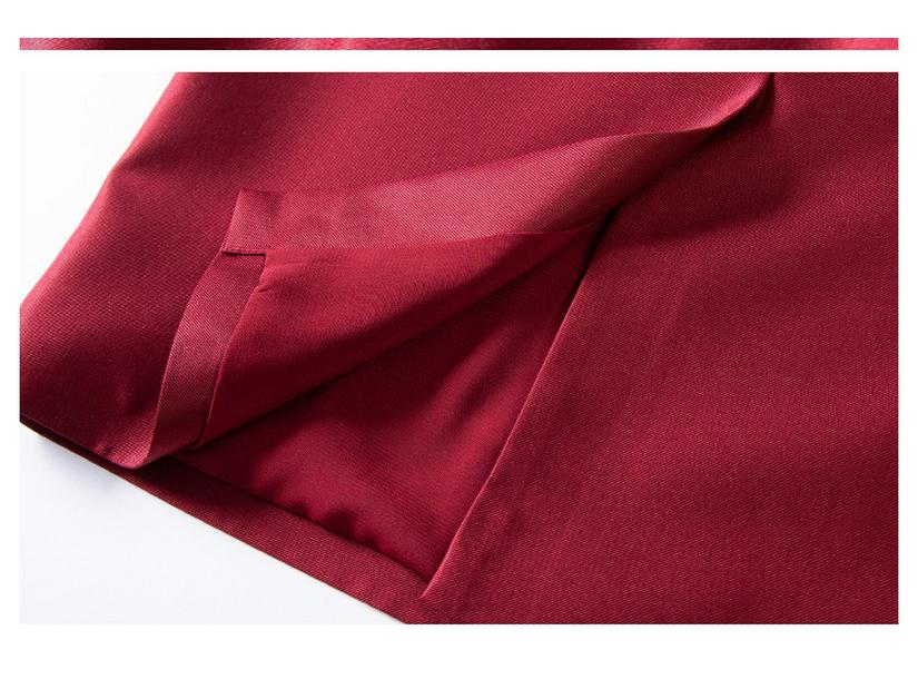 2024 Spring Red Elegant Two-Piece-Style Slimming Dress for Middle-Aged Women