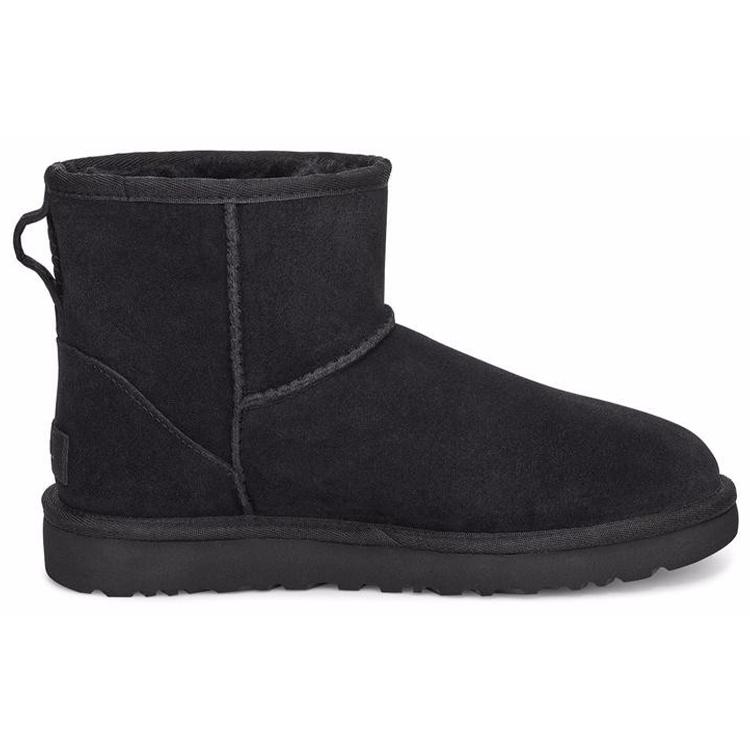 New UGG Classic Mini UGG Rubber Logo 'Black' Women's 1108231-BLK