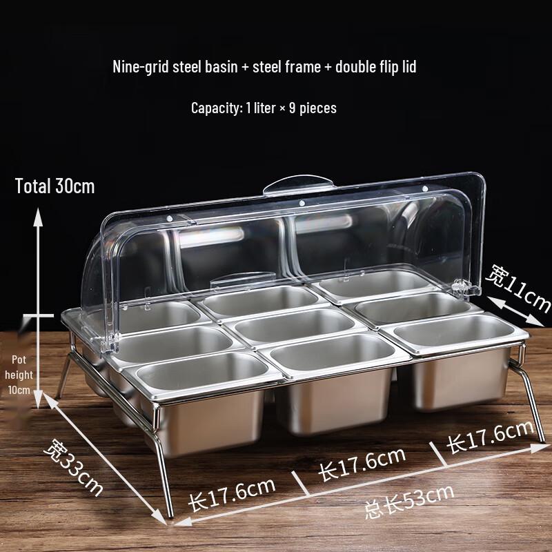 Набор дисплеев для фуршета Yunrui из нержавеющей стали с крышками и подставкой