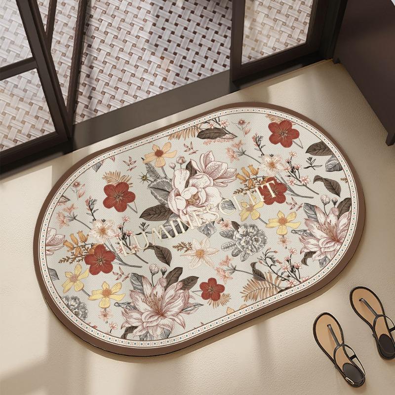 Bathroom Cabinet, Diatomaceous Earth Door Mat, Quick Drying and Anti Slip Floor Mat, Toilet and Bathroom Entrance Mat