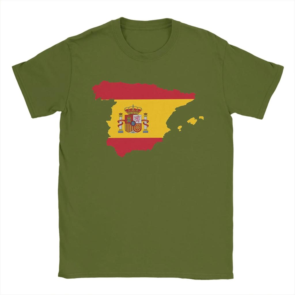 Spain Map Tshirt Unisex Vintage 100 Cotton Tee Shirt O Neck Short Sleeve T Shirts Birthday Present Tops